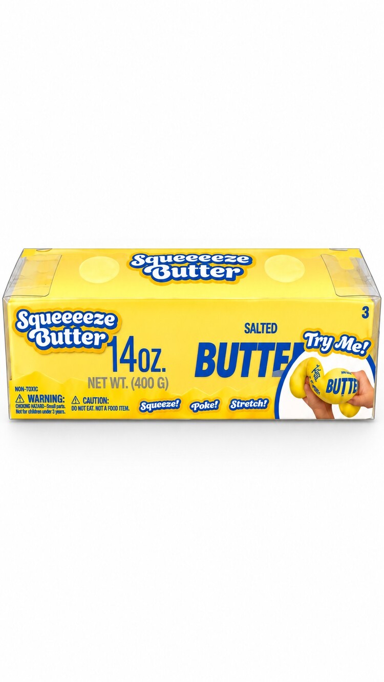 Squeeeze Butter 14 oz Yellow Butter Squishy Toy Salted Slow Rising